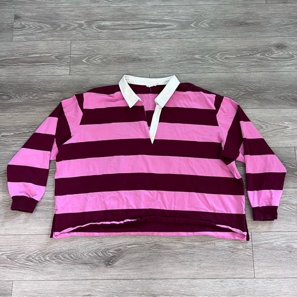Good American Pink Oversized Rugby Shirt - Picture 3 of 12